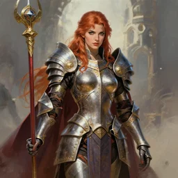 a beautiful female paladin by Stanley Artgerm Lau, WLOP, Rossdraws, frank frazetta, Andrei Riabovitchev, Marc Simonetti, tranding on artstation