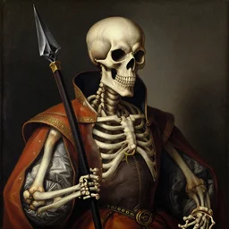 renaissance portrait painting of Skeletor