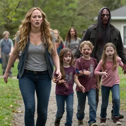 jennifer lawrence zombie chases a family