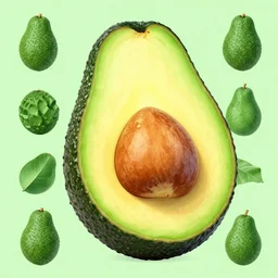 a uv map for an avocado