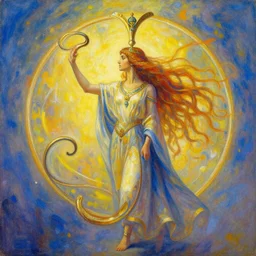 painting of a beautiful rendition of the mythical aleph, the protagonist, illustration, artistic, colorful, hyper detailed, in the style of greg rutkowski,