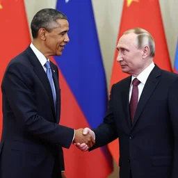photo of barack obama shaking hands with vladimir putin