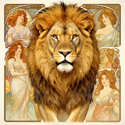 highly detailed portrait of a majestic lioness queen as a beautiful woman. d & d, art by anton pieck and augustus edwin mulready and alphonse mucha and magali villeneuve. trending on artstation, intricate details, energetic composition, golden ratio, concept art, illustration, elegant art