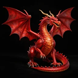 a red dragon on a black background