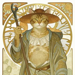 catman by alfons mucha