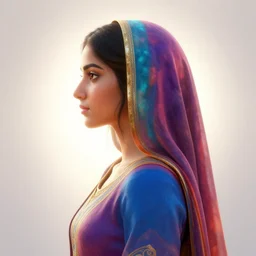side - profile painted portrait, maya ali as a sorcerer, bright backlit, key lighting, smooth, gaudy colors, octane render aesthetic, matte painting concept art, official fanart behance hd artstation by jesper ejsing, by rhads and makoto shinkai and lois van baarle and ilya kuvshinov and rossdraws