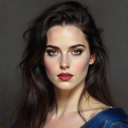 Portrait of Eva Green, by Anna Dittmann, portrait, fantasy, high detail, digital, Ilya Kuvshinov, vibrant, Nikolay Makovsky, intricate, elegant, highly detailed, digital painting, artstation, concept art, smooth, sharp, focus, illustration