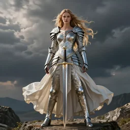 beautiful valkyrie with sword, cinematic lighting, elegant, powerful, sharp details