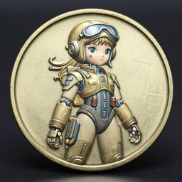 dolly purdy robot fighter pilot mechanical girl coin