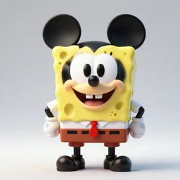 mickey mouse in spongebob shape, sharp focus, dynamic lighting, elegant harmony, beauty, masterpiece