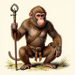 medieval drawing of a war monkey