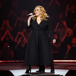 Adele with Danny Devito face transplant, concert, live performance, full body shot