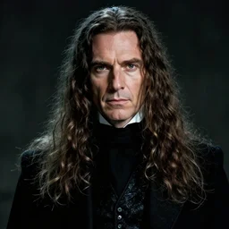 portrait of a magician with long hairs in alan lee and marc simonetti and emil melmoth style  , cinematic lighting
