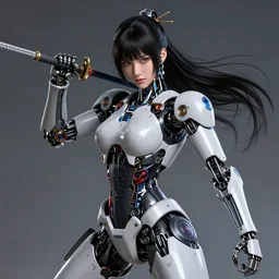 beautiful female robot samuari battle to the bitter end