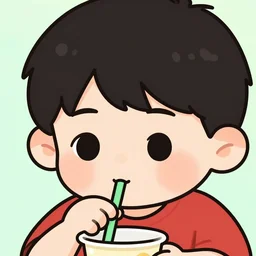 a kid looking through a straw, cartoon, digital art