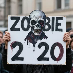zombie protester sign of 2 0 2 0