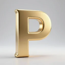Gold and white letter P Vray