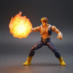 gon freecs making a fireball, action figure, studio lighting, product shoot