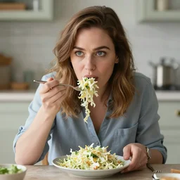 jenna coleman eating coleslaw