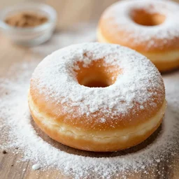 Powdered donut, recipe, photography, side-view