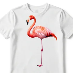 colorful flamingo on a shirt