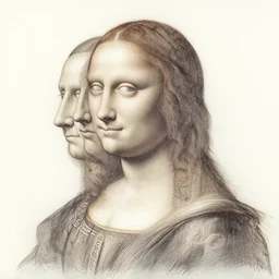 four faced creature, drawn by da vinci