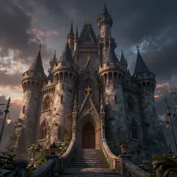 the castle of misery, pixar movie, 4 k, hdr, dramatik light, render