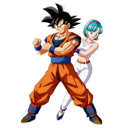 An anime portrait of Goku dancing salsa with Bulma , by Stanley Artgerm Lau, WLOP, Rossdraws, James Jean, Andrei Riabovitchev, Marc Simonetti, and Sakimichan, tranding on artstation