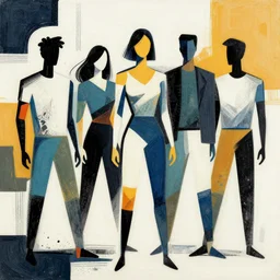 abstract comic book art of people, modern art,