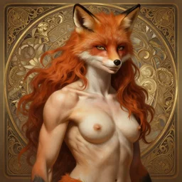 portrait of emma stone as a fox, d & d, muscular, fantasy, intricate, elegant, highly detailed, digital painting, artstation, concept art, smooth, sharp focus, illustration, art by artgerm and greg rutkowski and alphonse mucha