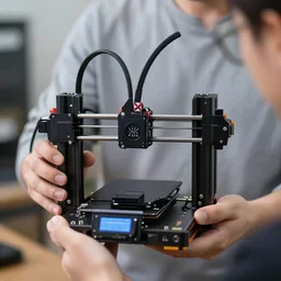 groot is holding a 3 d printer in his hands, ender 3 pro, focus on 3 d printer, sharp focus,, no humans