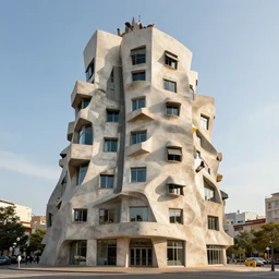a building of a bizarre and unknown style of architecture