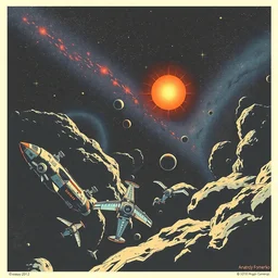 space travel, graphical work by anatoly fomenko