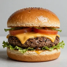 A glossy glass burger