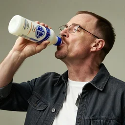 walter white drinking a bottle of soylent