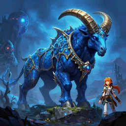 mount epic cobalt primordial direhorn screenshot world of warcraft mounts worldboss fantasy comics that looks like it is from borderlands by jesper ejsing, by rhads, makoto shinkai alena aenami artworks in 4 k beeple, thomas kinkade heartstone league of legends dofus overwatch