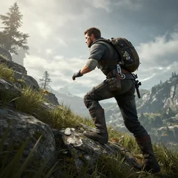Todd Howard attempting to run up that hill, to work on Starfield