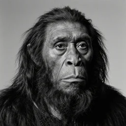 facial photograph of a neanderthal by ansel adams