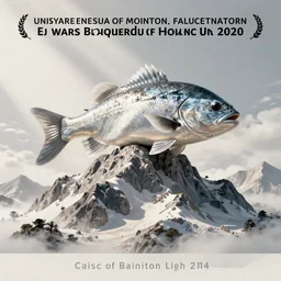 a giant fish on a mountain