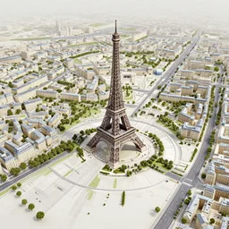 maquette plan of paris, france