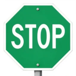 green stop sign