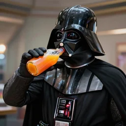 darth vader drinking juice, high definition