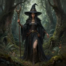 digital _ painting _ of _ forest witch _ by _ filipe _ pagliuso _ and _ justin _ gerard _ symmetric _ fantasy _ highly _ detailed _ realistic _ intricate _ port