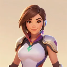 portrait of Mei from Overwatch, centered, face forwards, professional concept art, digital art, 2d, stylized, beautiful, colorful, clean and simple, warm lighting, Krita, Artstation, Pinterest
