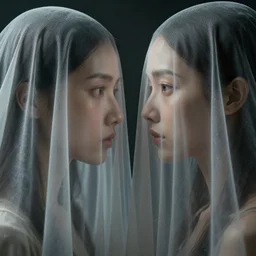 the veil between two realities, album art, hyperdetailed surrealism, unreal engine