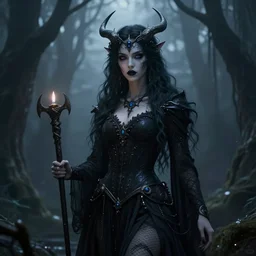 Stunning Hecate of the witchcraft and the underworld, misty, intricate, beautiful, artstation 8k, high resolution