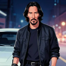 Keanu Reeves in the movie Speed, illustrated by bijou karman, 4k
