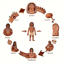 a complex diagram aboriginal about the cicle of life and death in the earth, lineal ink, muy definido, circles and curves, 2 4 0 0 dpi