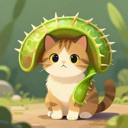 an anthropomorphic venus flytrap cat