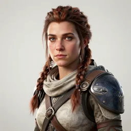 detailed portrait of aloy from horizon zero dawn, hyperdetailed, by vermeer, rembrandt, hans holbein
